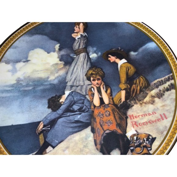 Norman Rockwell Plate "Waiting on the Shore" Knowles Fine China - Picture 2 of 10